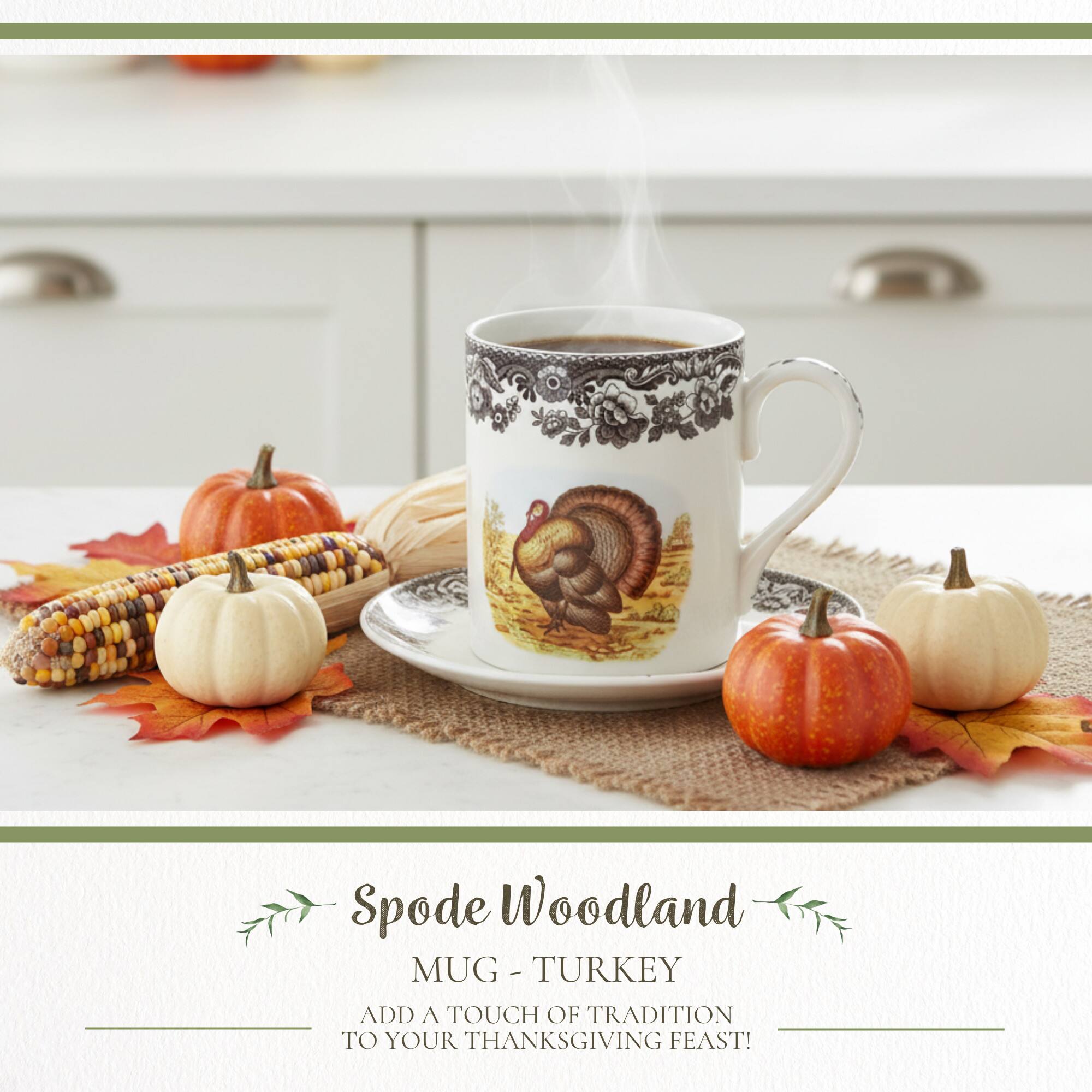 Spode Woodland MUG - TURKEY  
ADD A TOUCH OF TRADITION TO YOUR THANKSGIVING FEAST!