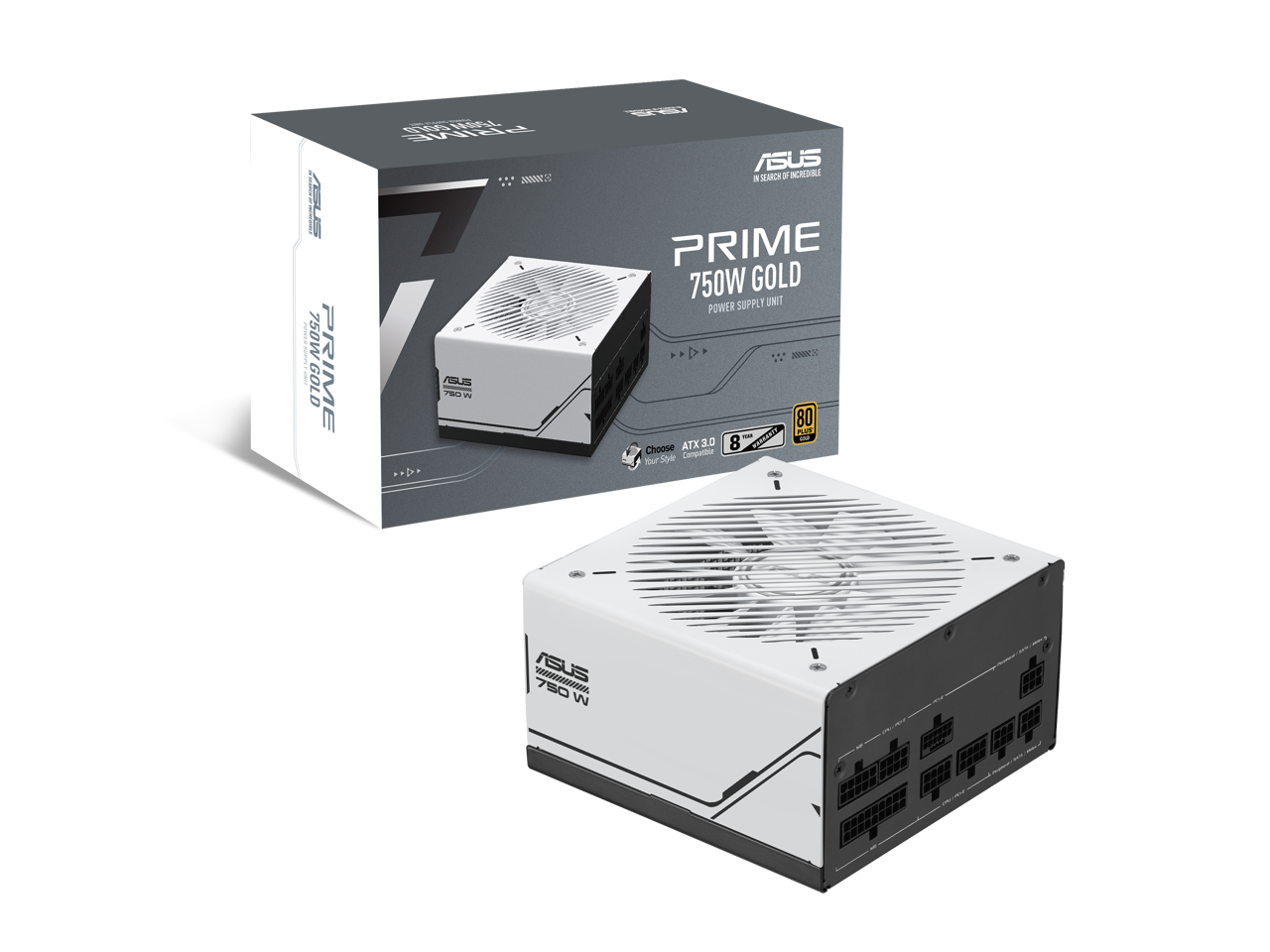 ASUS - Prime 750W Gold (750W, ATX 3.0, Modular, 80+ Gold, Dual Bearings, 2 Colors, 8-Year Warranty)