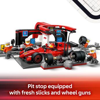 LEGO City F1 Pit Stop & Pit Crew with Ferrari Car, Model Race Car LEGO City F1 Pit Stop & Pit Crew with Ferrari Car, Model Race Car