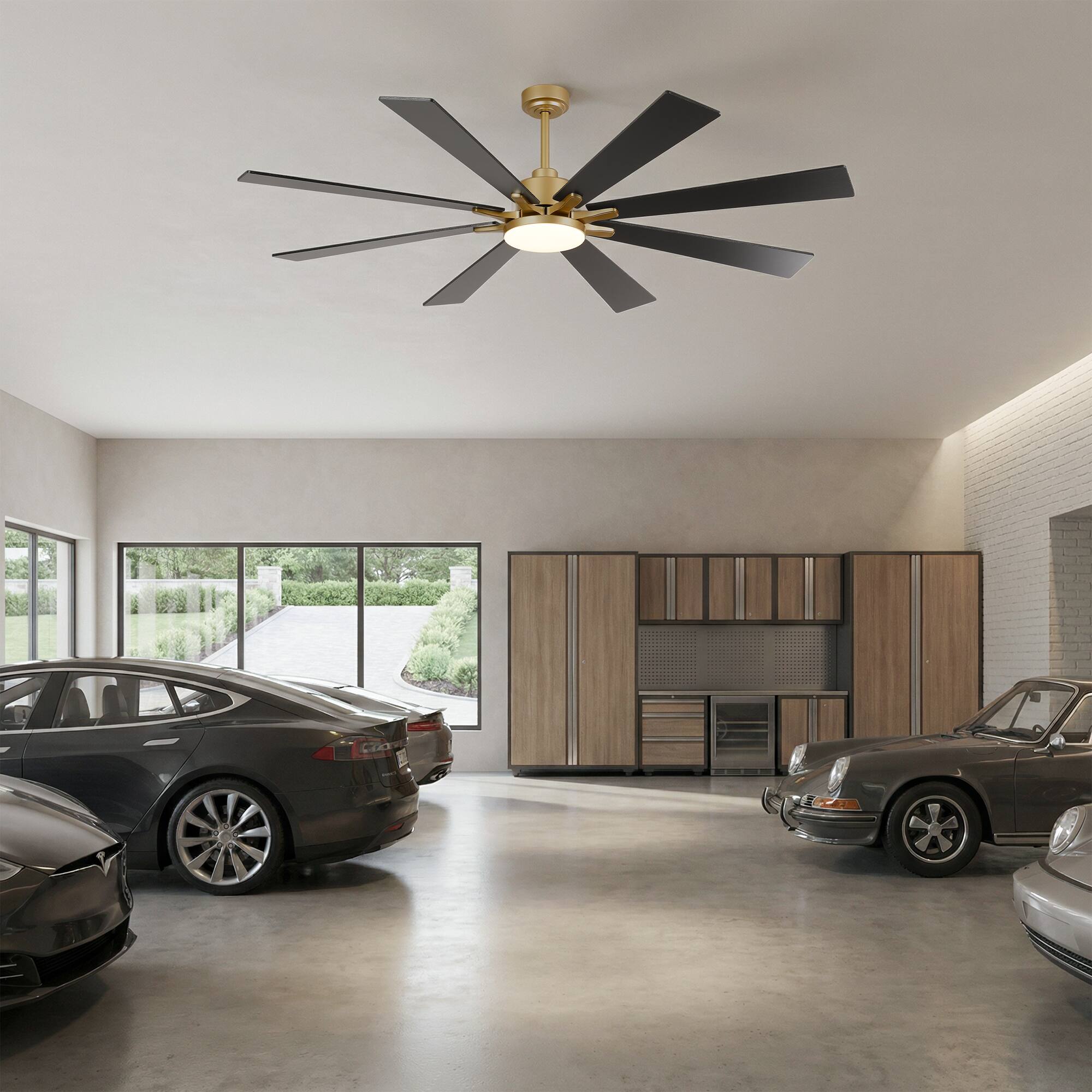 Alt View 1. Vaczon - 72 Inch Ceiling Fan with Light and Remote, 24W 3CCT Dimmable, 8 Blades, 6-Speed Reversible, Modern Ceiling Fan - Weathered wood.