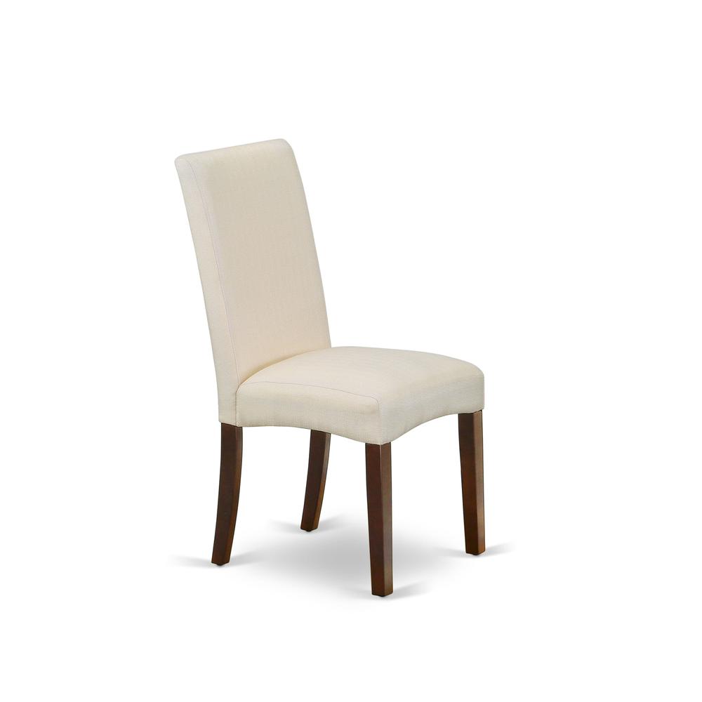 Left. East West Furniture - AMDR3-MAH-01 3 Piece Dining Table Set - 1 Wooden Dining Table and 2 Cream Padded Chairs - Mahogany Finish - Mahogany.