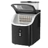 Front. LHRIVER - 28lbs/Day Ice Maker Countertop, 1.5+0.5L Large Water Tank, Cube Ice, Self-Cleaning, Timer, Customizable Ice Making Time - Black.