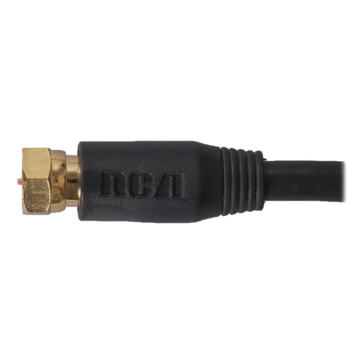 Angle. RCA - Rca Vhb655r Rg6 Coaxial Cable With F-connectors (50 Ft.; Black) - Black.