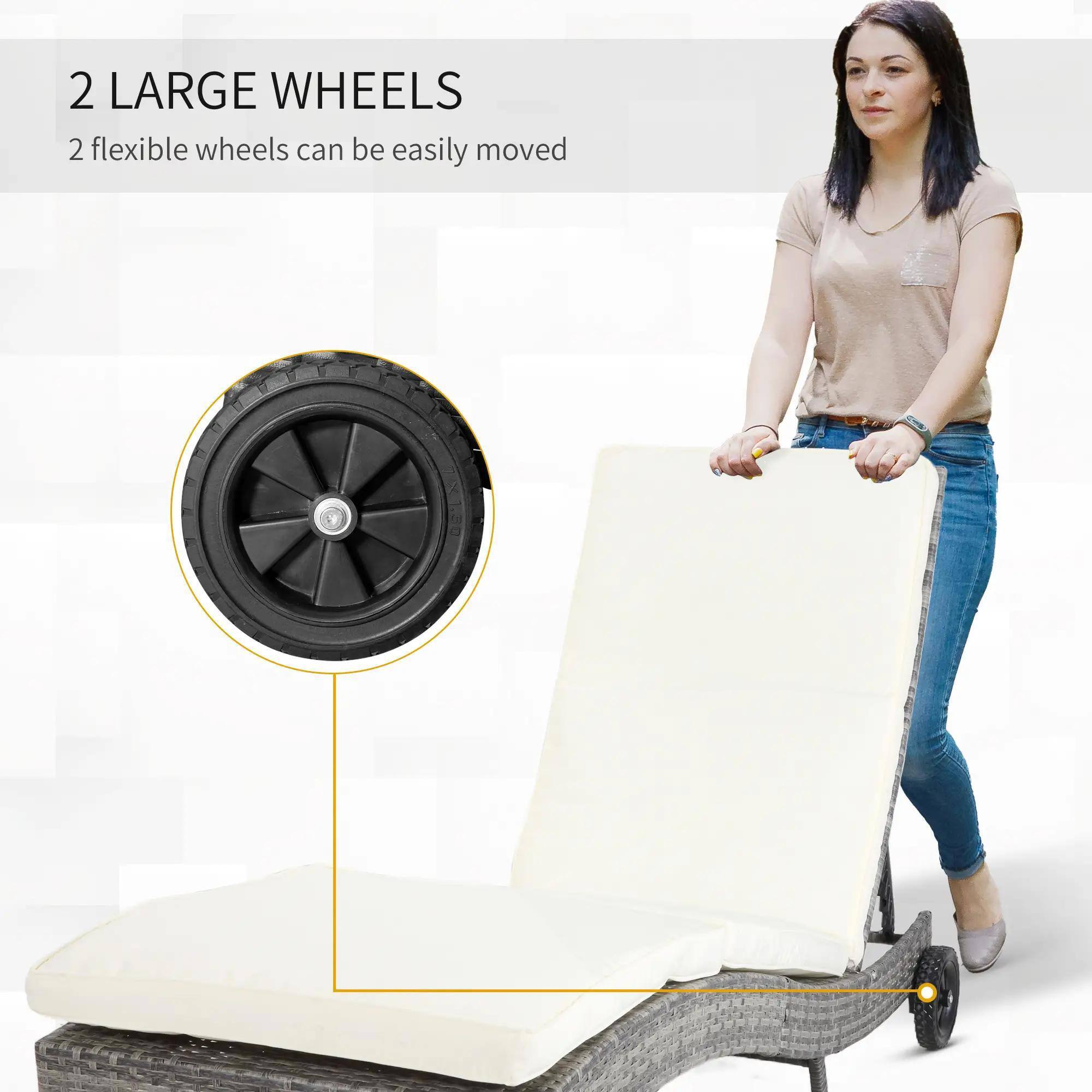 2 LARGE WHEELS  
2 flexible wheels can be easily moved
