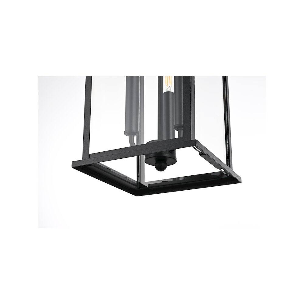 Alt View 2. Elegant Lighting - Shepard 8 x 20.5 inch Outdoor Pendant in Black - Black.