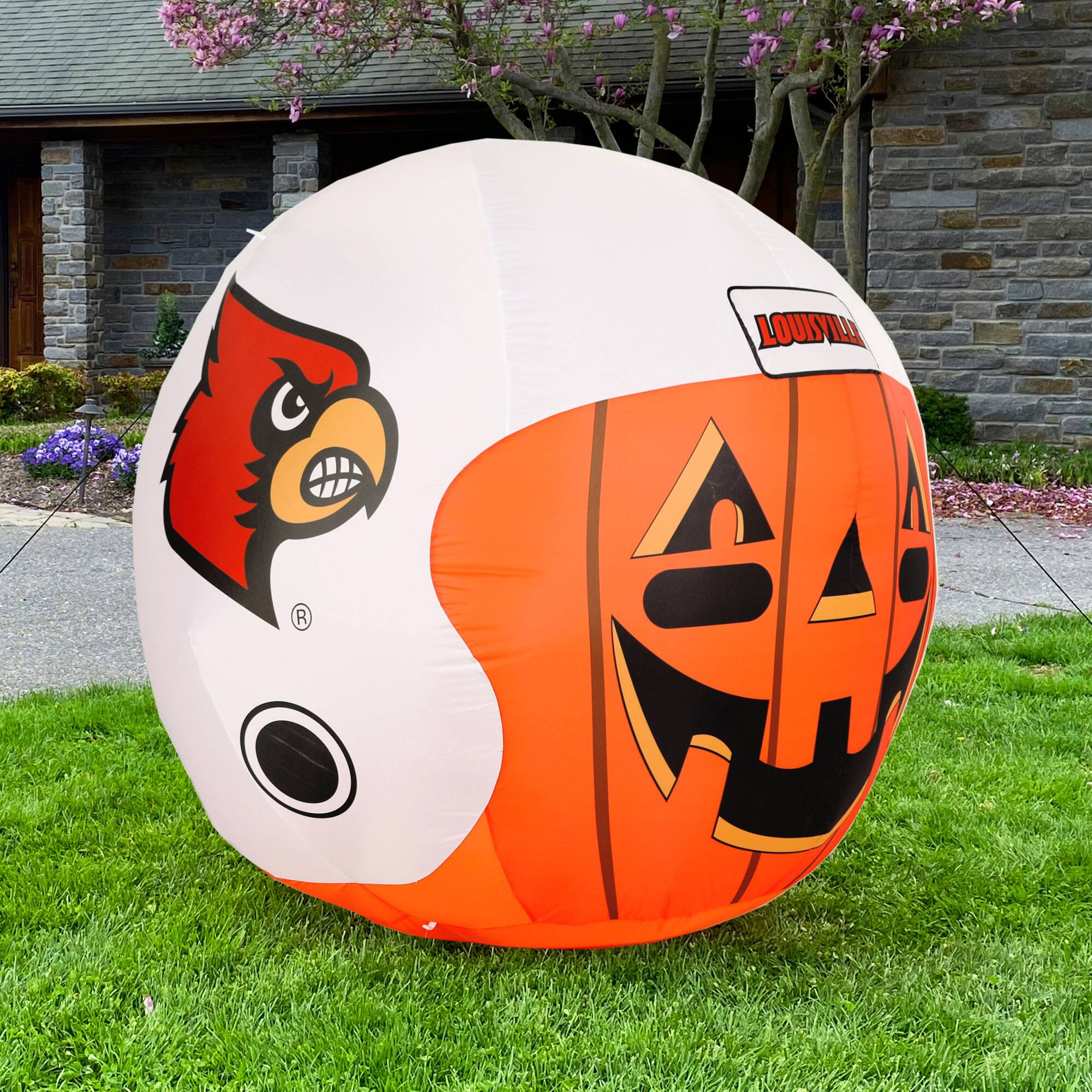 Alt View 1. Sporticulture - Louisville Cardinals Jack-O-Helmet Inflatable - Multicolor.