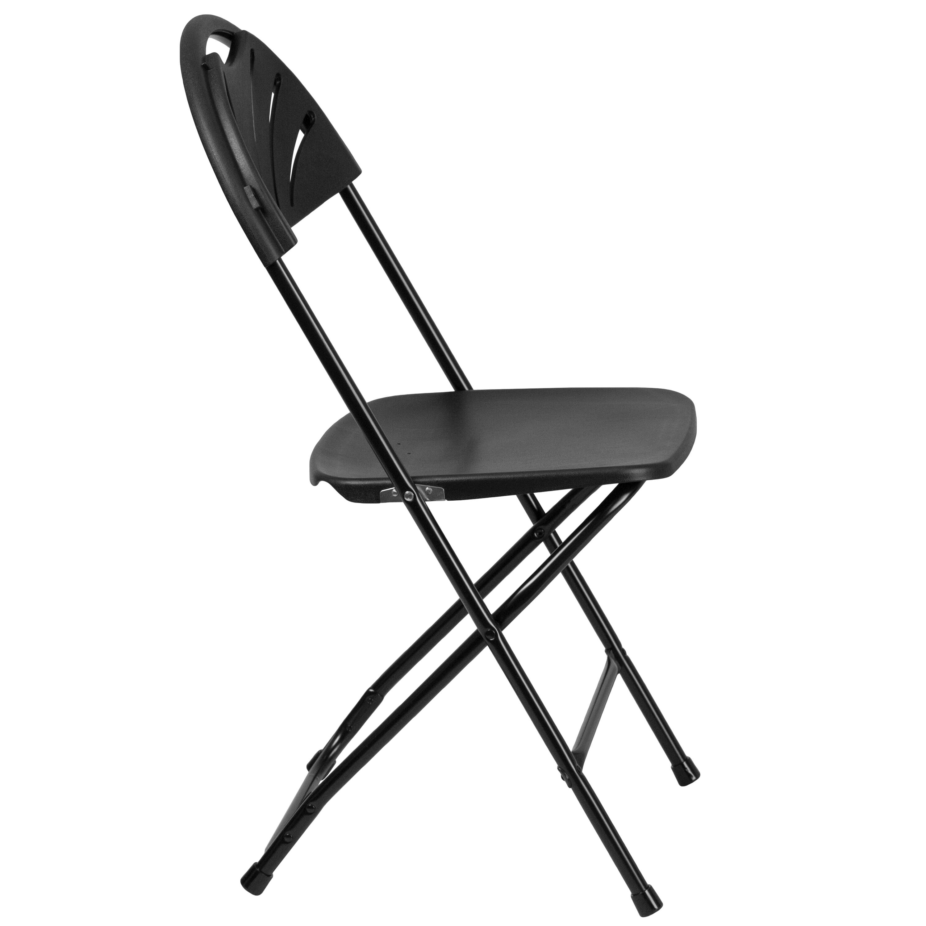 Alt View 7. Emma + Oliver - 2 Pack Wedding Party Event Fan Back Plastic Folding Chair Home Office - Black.