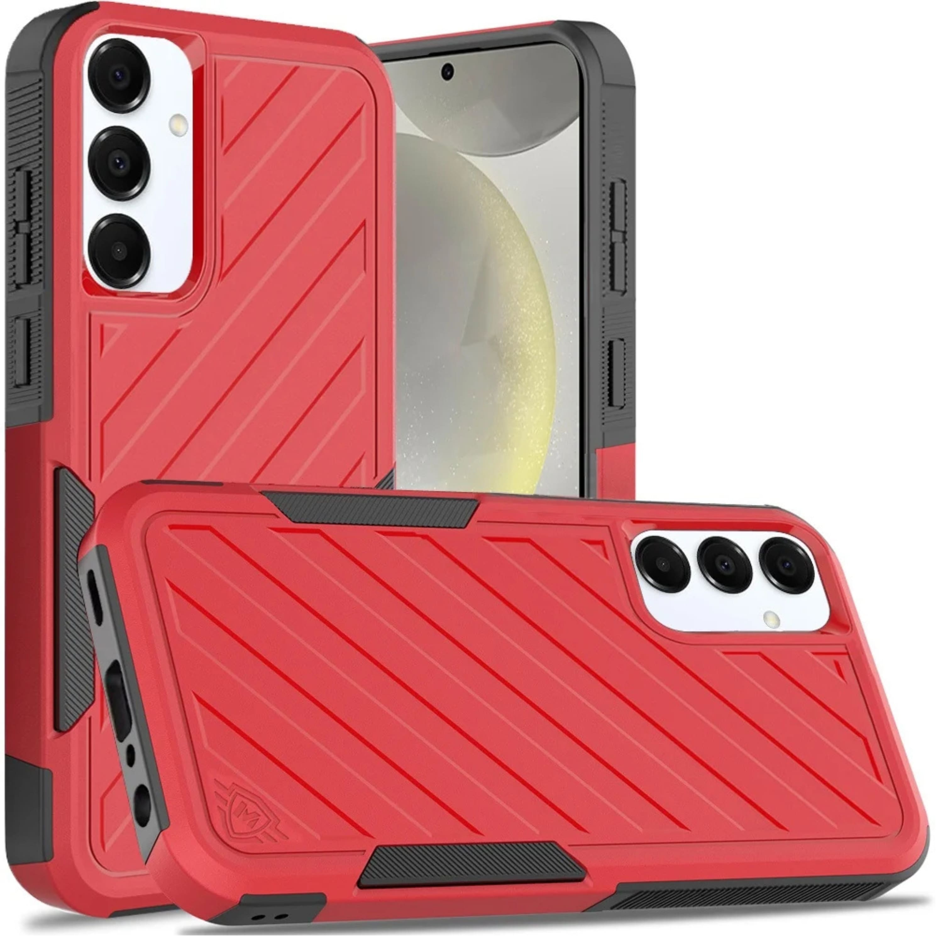 Kitcheniva - Dual Layer Shockproof Rugged Case With Tempered Glass For Samsung S25 S24 - Red price history on PriceWatchPro