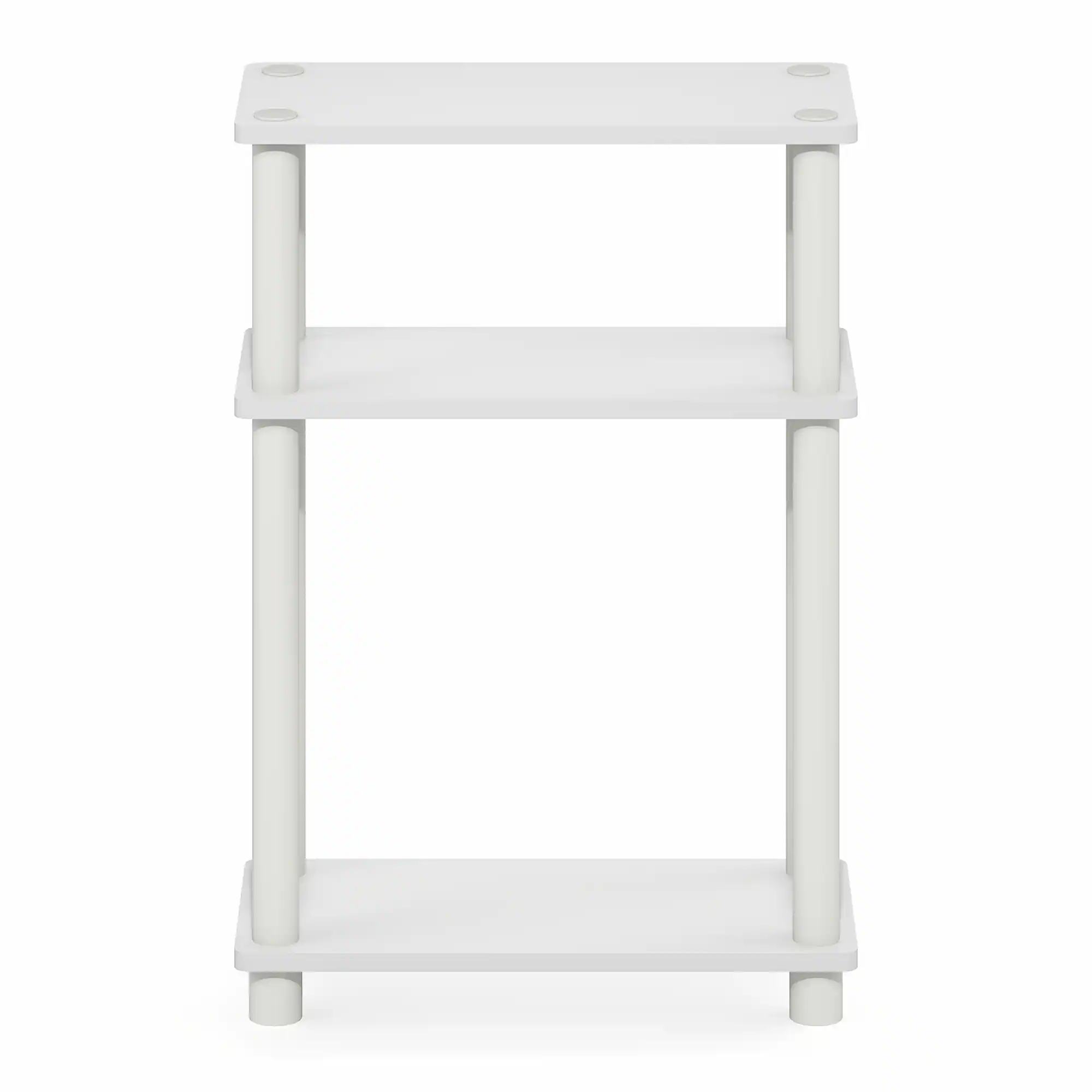 Alt View 6. Furinno - TURN-N-TUBE Toolless Assembly Narrow Side Table, Rectangular End Table, Slim Nightstand, Night Stand, Bedside Table - White/White.