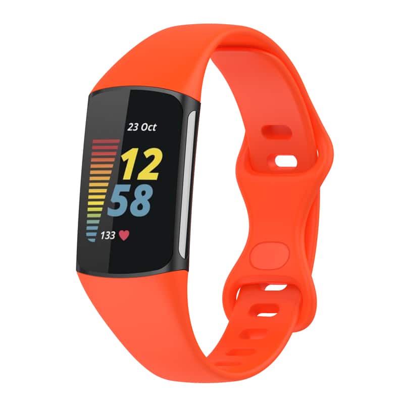 StrapsCo - Slim Active Band Silicone Rubber Watch Strap For Fitbit Charge 6 - Orange price history on PriceWatchPro