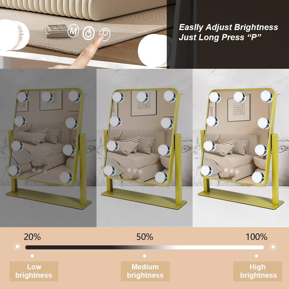 Easily Adjust Brightness  
Just Long Press "P"

20%  
Low brightness

50%  
Medium brightness

100%  
High brightness