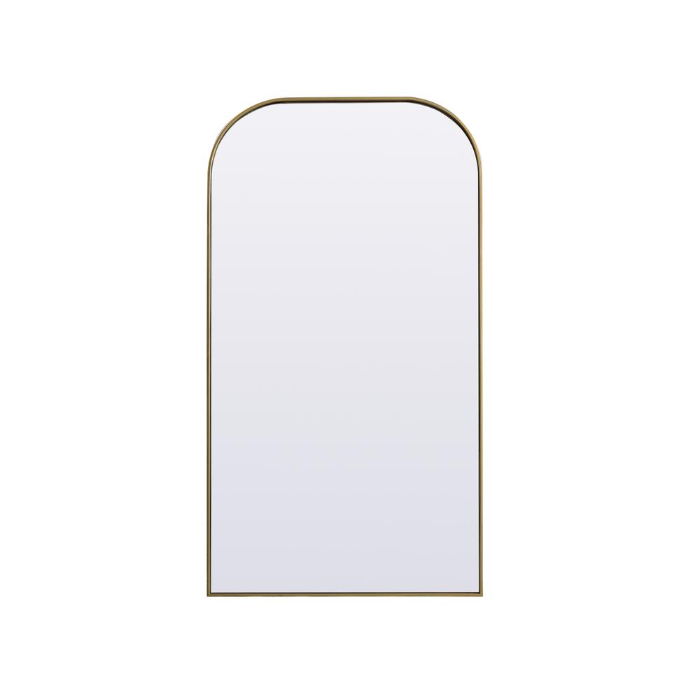 Alt View 7. Elegant Decor - Metal Frame Arch Full Length Mirror 35x66 Inch in Brass - Brass.