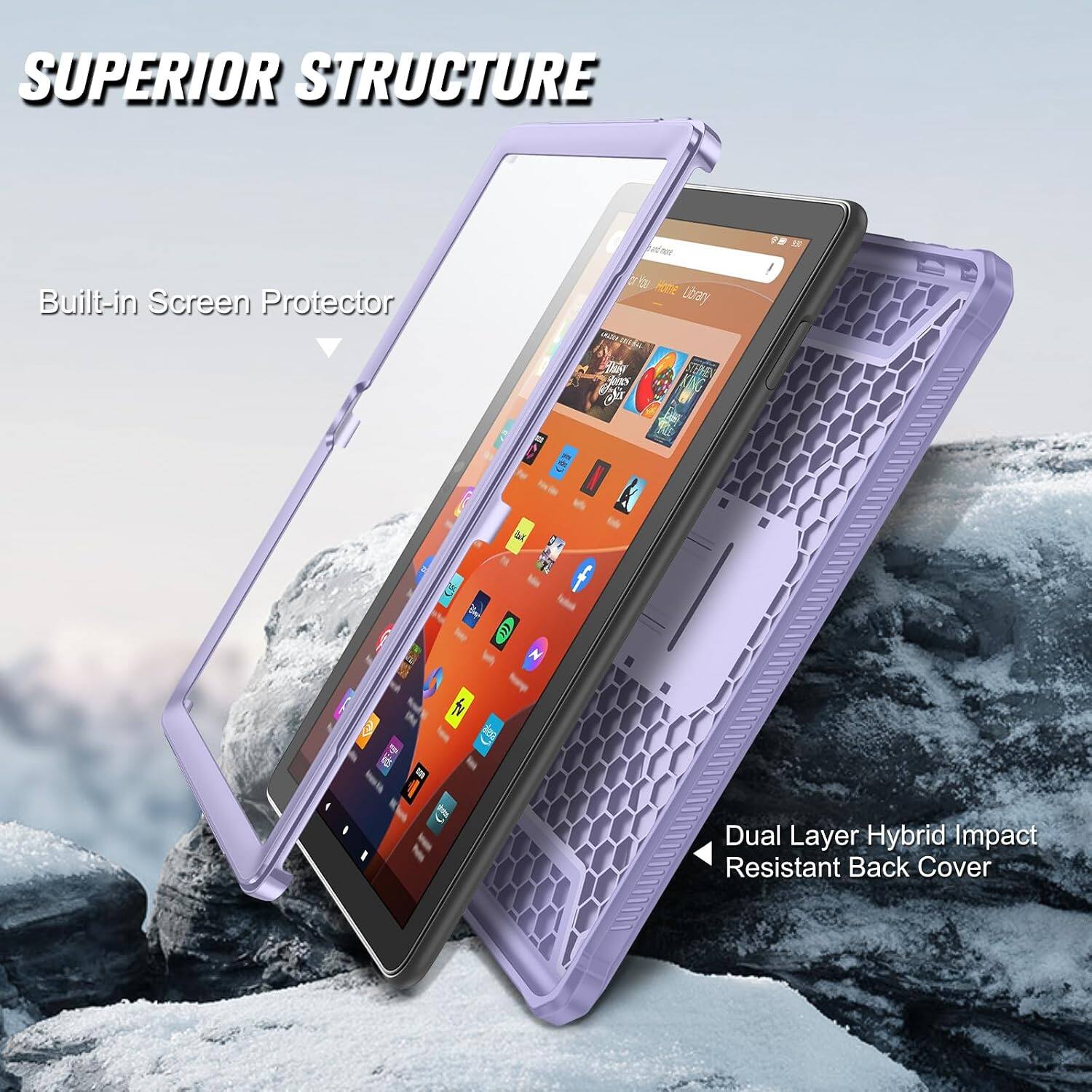 SUPERIOR STRUCTURE  
Built-in Screen Protector  
Dual Layer Hybrid Impact Resistant Back Cover