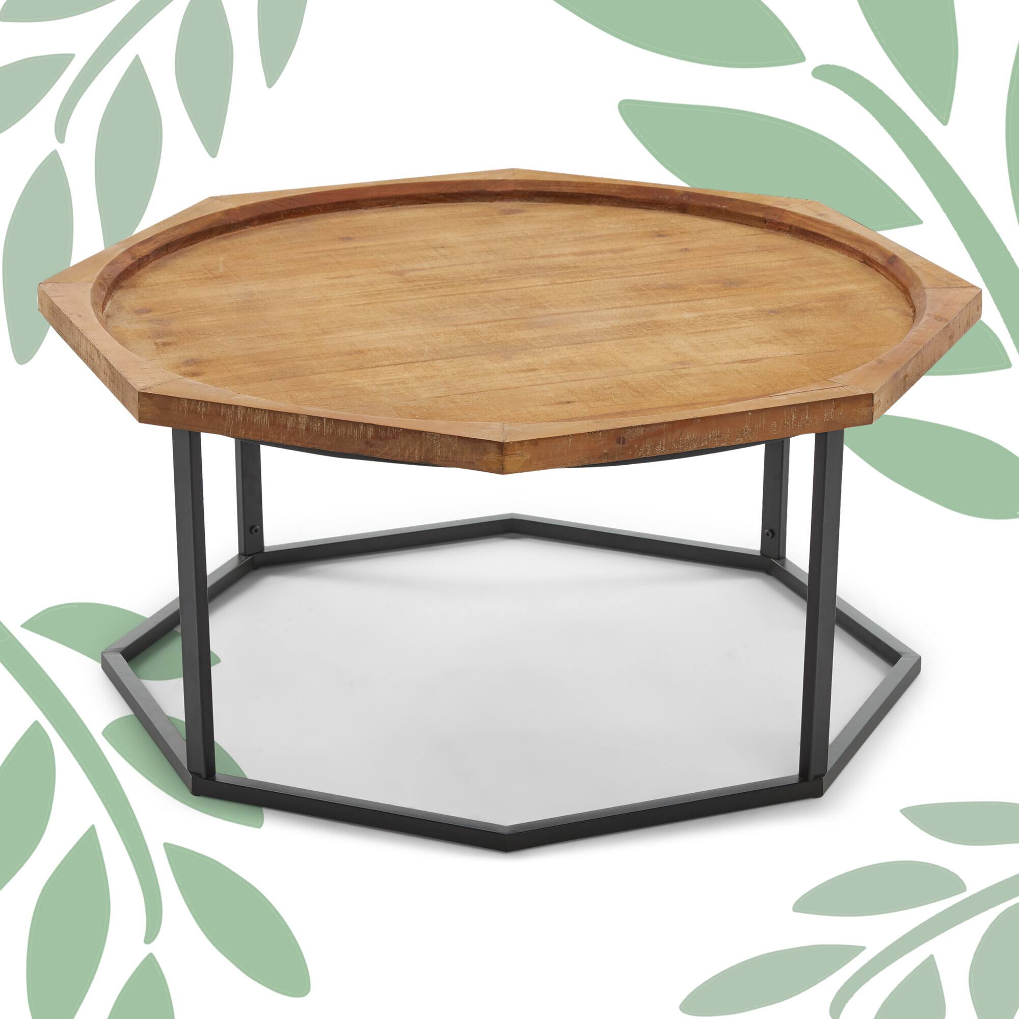 Front. Finch - Finch Grayson Coffee Table, Natural - Black & Natural.
