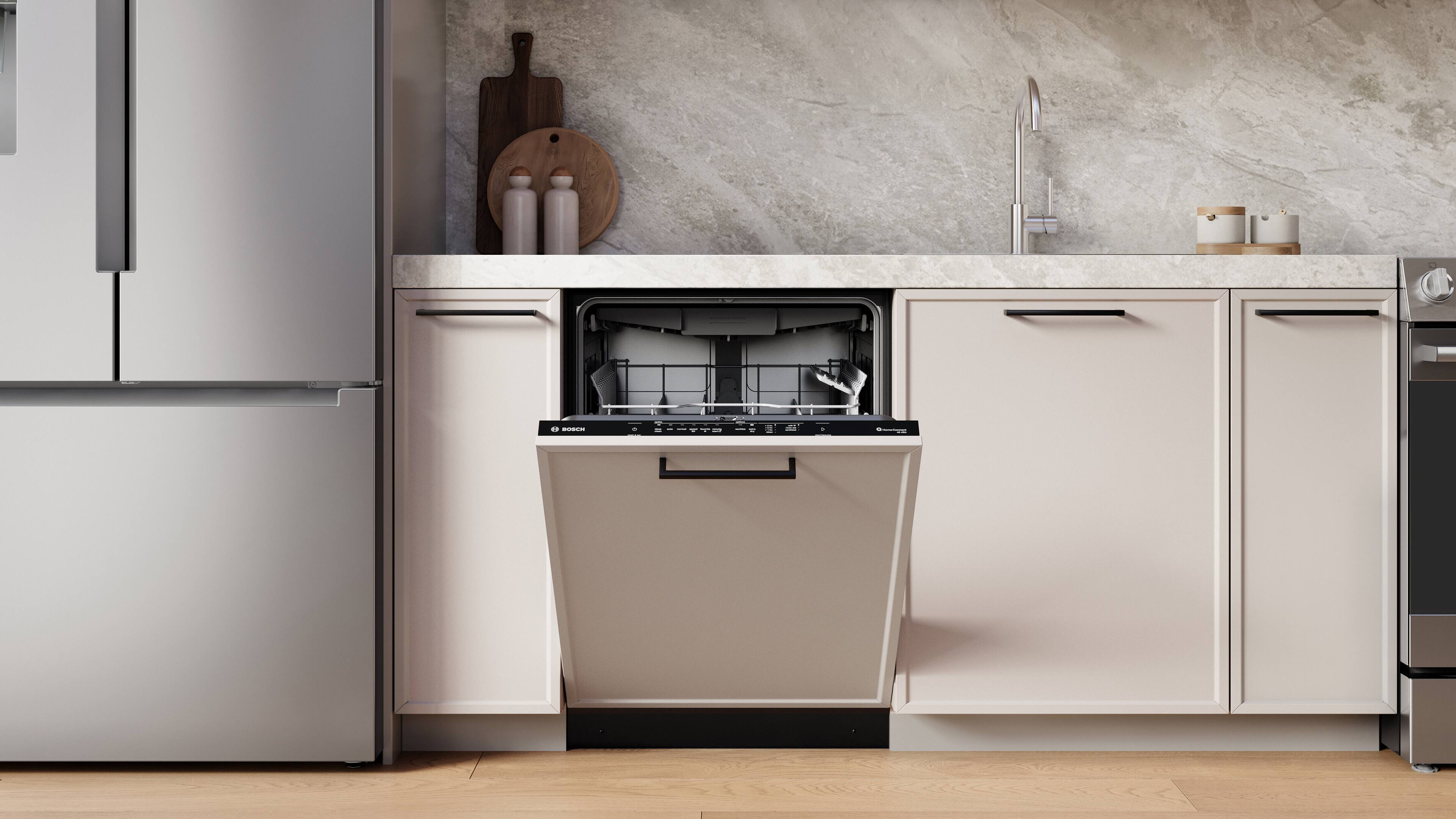 Alt View 6. Bosch - 300 Series 24" Top Control Smart Built-In Tub Dishwasher with 3rd Rack and Zone Wash, 46 dBA - Custom Panel Ready.