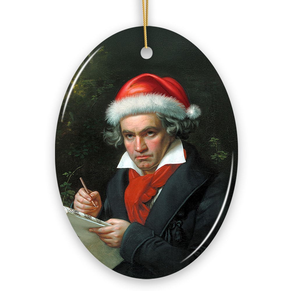 OrnamentallyYou - Santa Beethoven Christmas Ornament, Composer Holiday Gift for Classical Musicians - Multi-colored