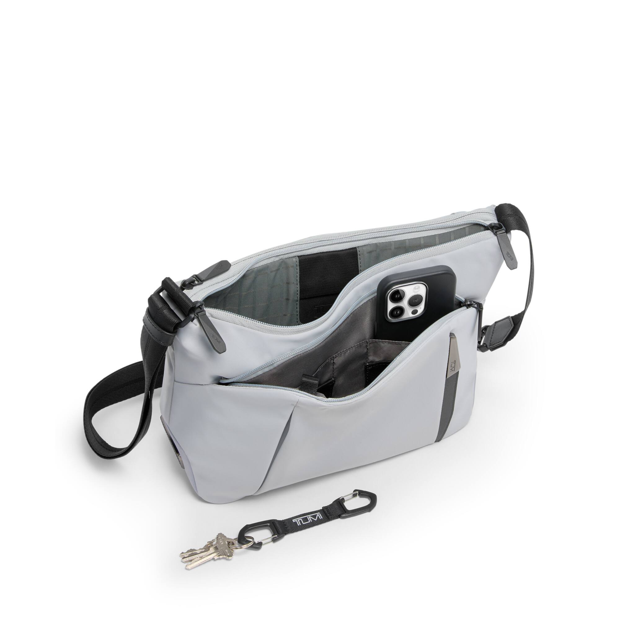 Angle. TUMI - Harrison Medium Crossbody - Cement.