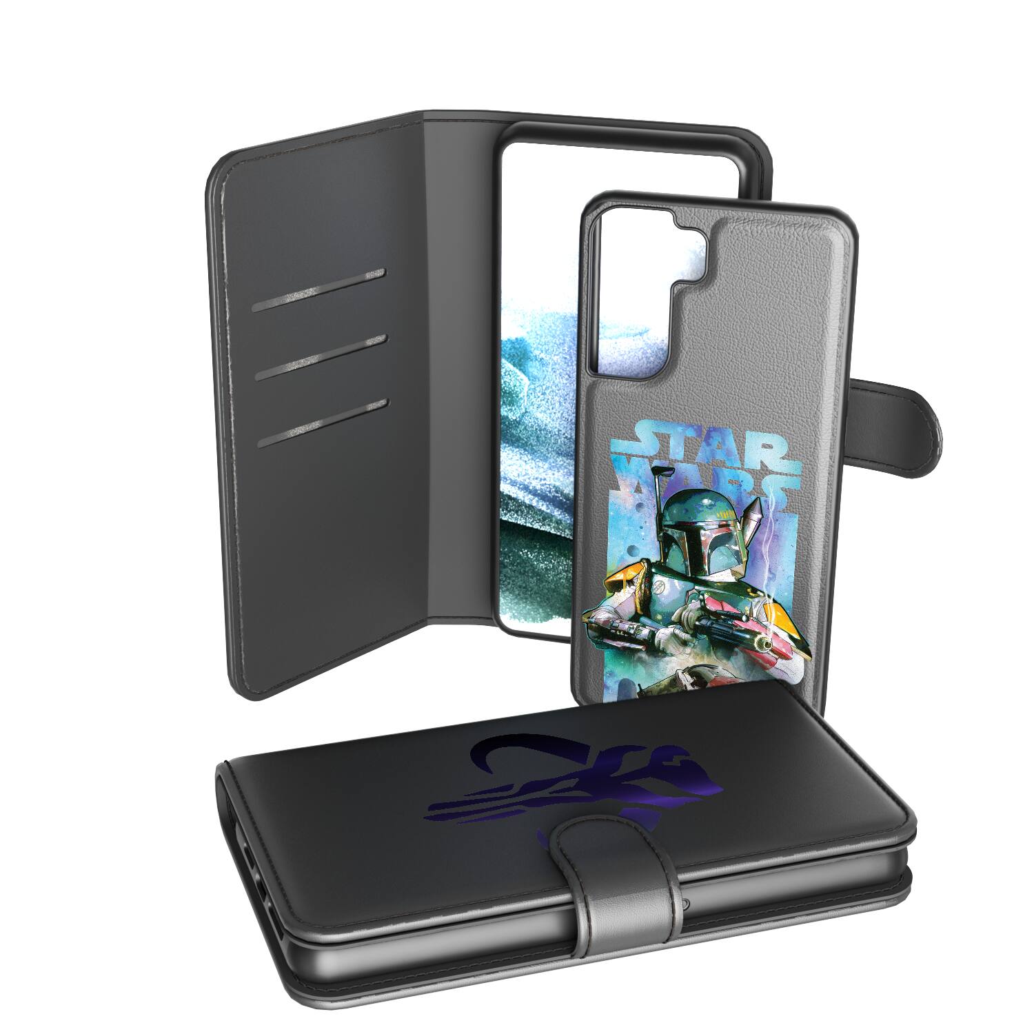 Keyscaper - Star Wars: The Empire Strikes Back Portrait Collage Wallet Phone Case - Samsung Galaxy S21 Plus - Boba Fett