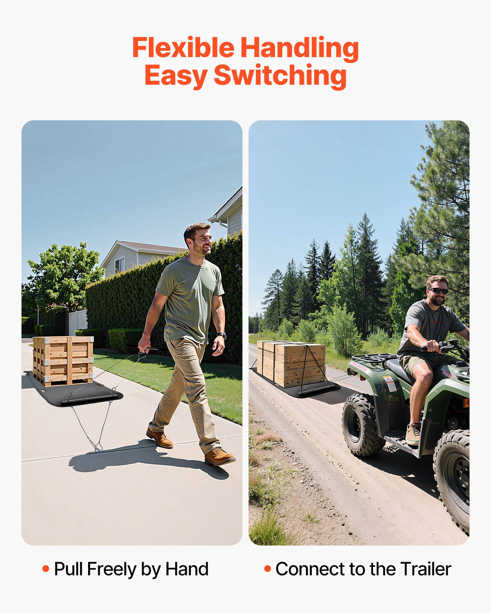 Flexible Handling  
Easy Switching  

- Pull Freely by Hand  
- Connect to the Trailer