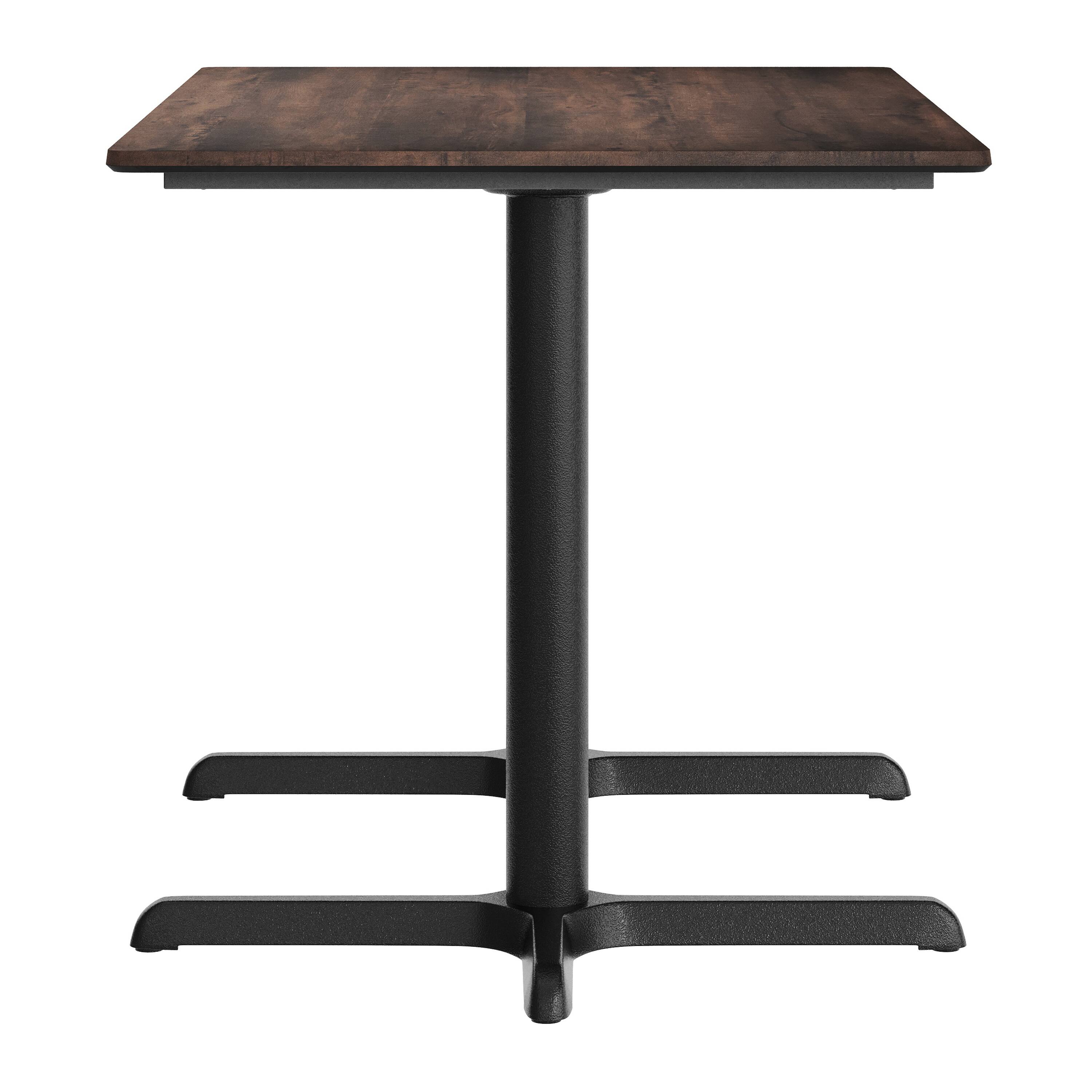 Alt View 7. Emma + Oliver - PureShield Tabletop with Seam-Free Surface Innovation and Table Height X-Base - Dark Brown/Black Base.