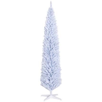 Front. Homcom - Unlit Pencil Artificial Christmas Tree with Realistic Branches and 618 Tips - White.