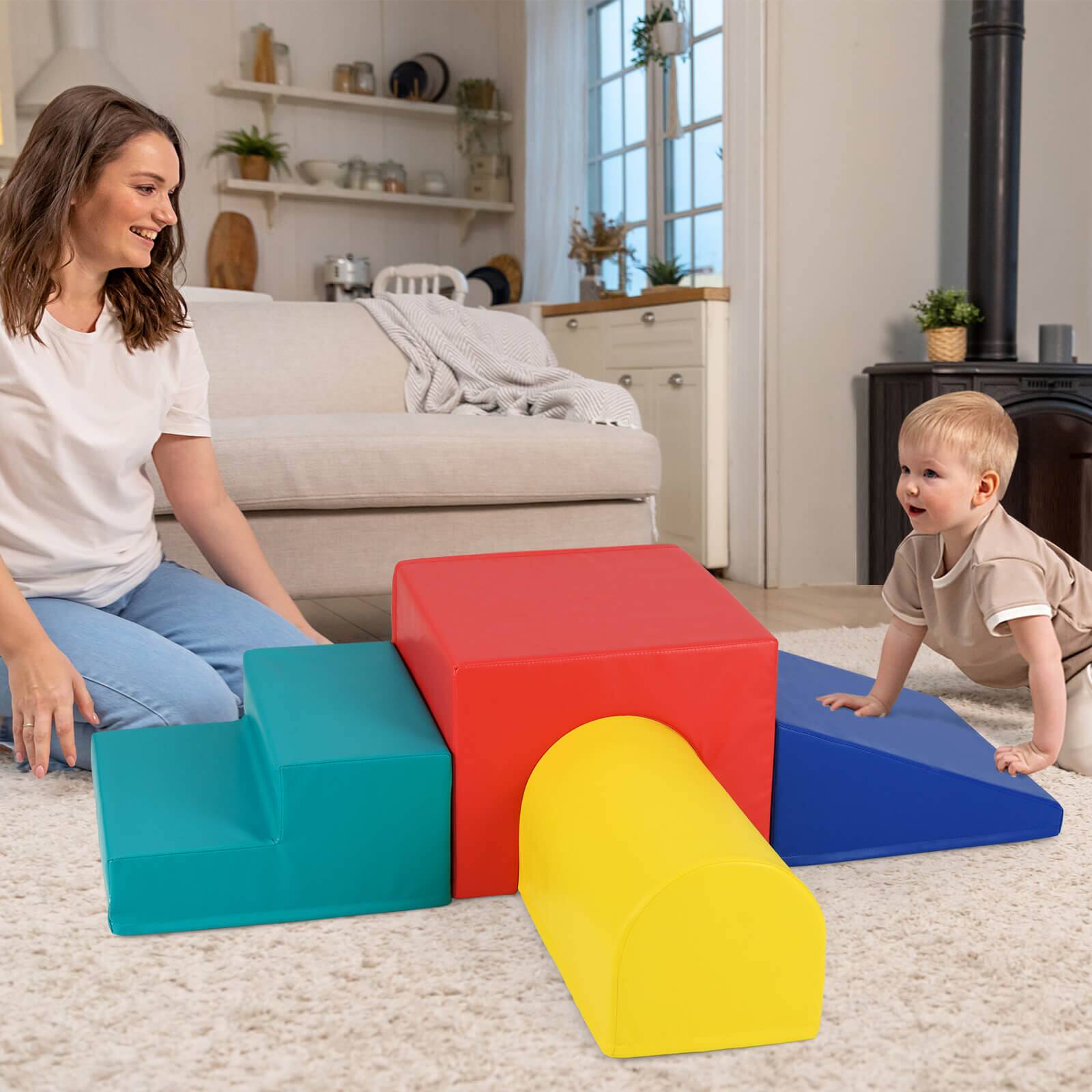 Alt View 1. Costway - Costway Kids Climb and Crawl Activity Playset Blocks w/ Waterproof PU Cover EPE Foam - Multicolor.