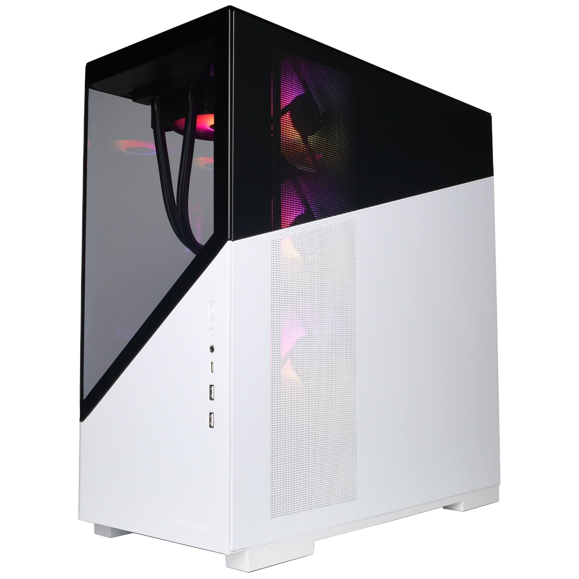 Alt View 4. CyberPowerPC - Gaming Desktop - AMD Ryzen 9 9900X3D 2025 - NVIDIA GeForce RTX 5080 16GB - 32GB DDR5 Memory - 2TB SSD Storage - White.