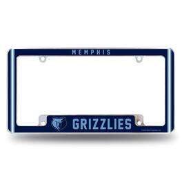 Rico Industries - Memphis Grizzlies Chrome Metal License Plate Frame with Full Frame Team Color Graphics - Multi