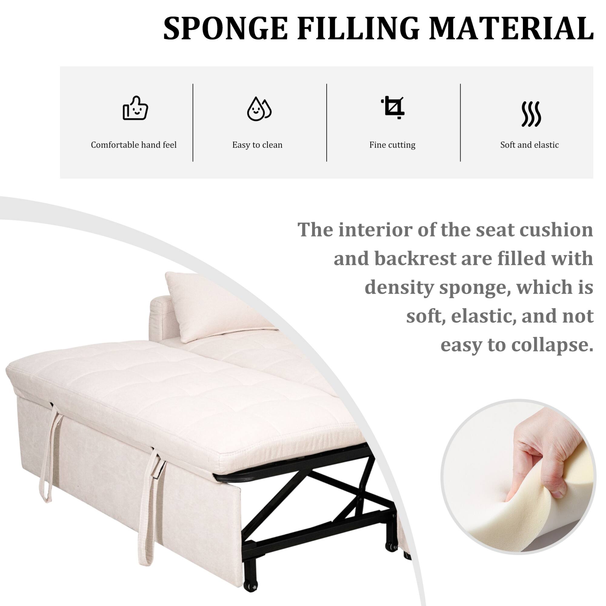 SPONGE FILLING MATERIAL

Comfortable hand feel  
Easy to clean  
Fine cutting  
Soft and elastic  

The interior of the seat cushion and backrest are filled with density sponge, which is soft, elastic, and not easy to collapse.