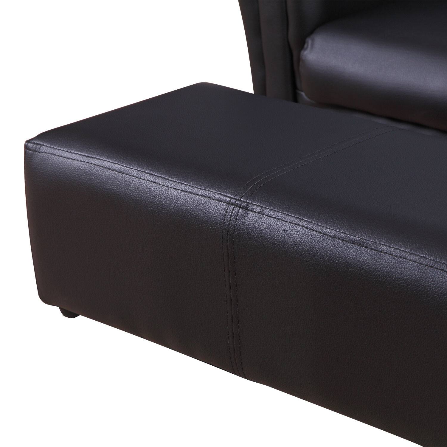 Alt View 4. Qaba - Kids Sofa with Footstool for Children, Toddler Couch for Playroom, Nursery, Living Room, Bedroom Furniture - Black.