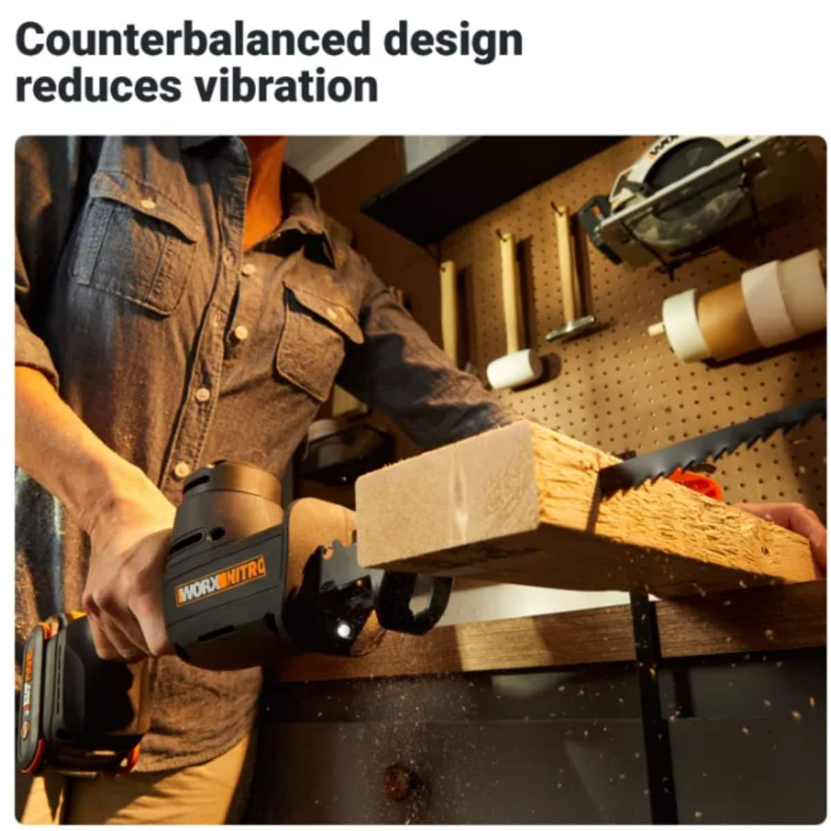 Counterbalanced design reduces vibration.