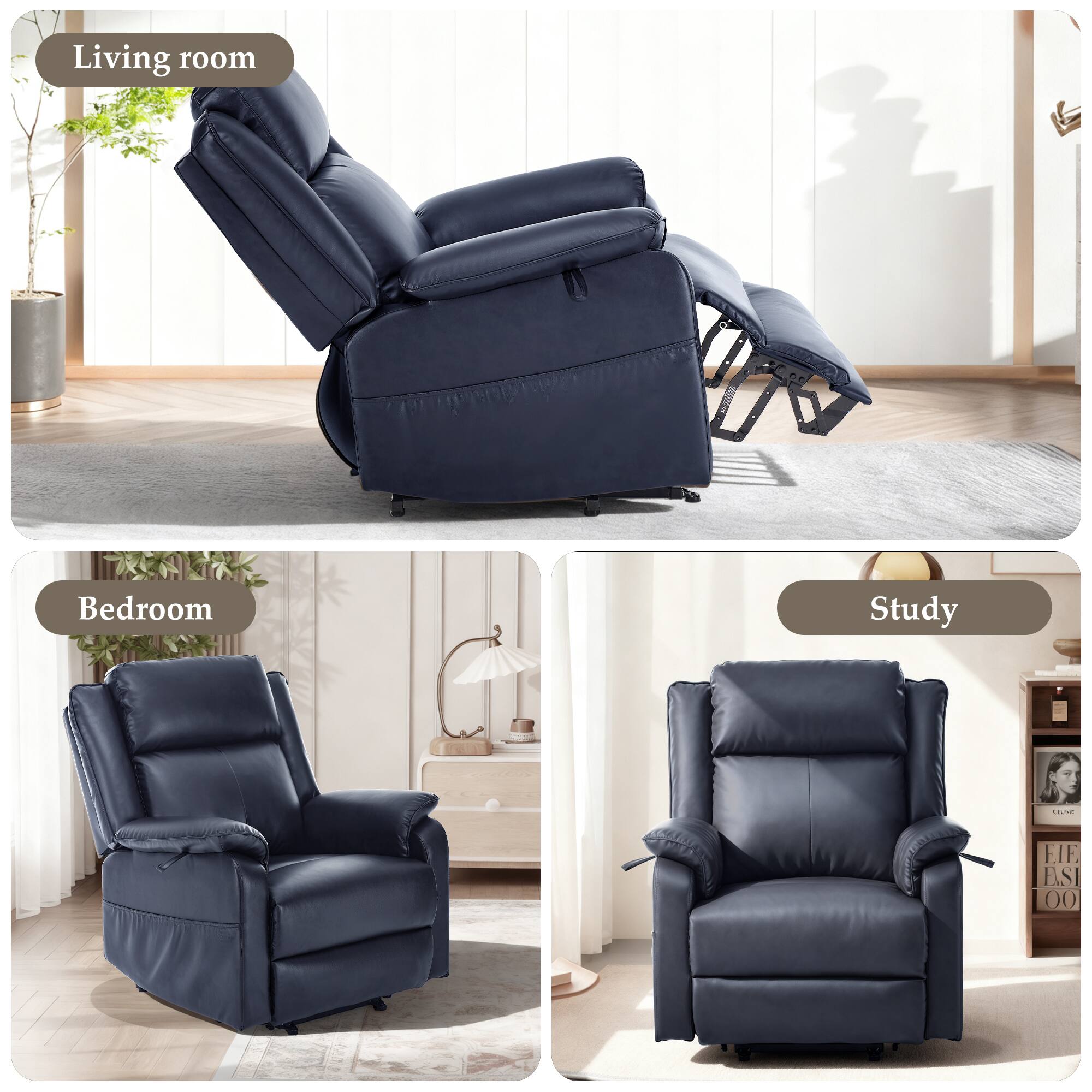 Living room  
Bedroom  
Study