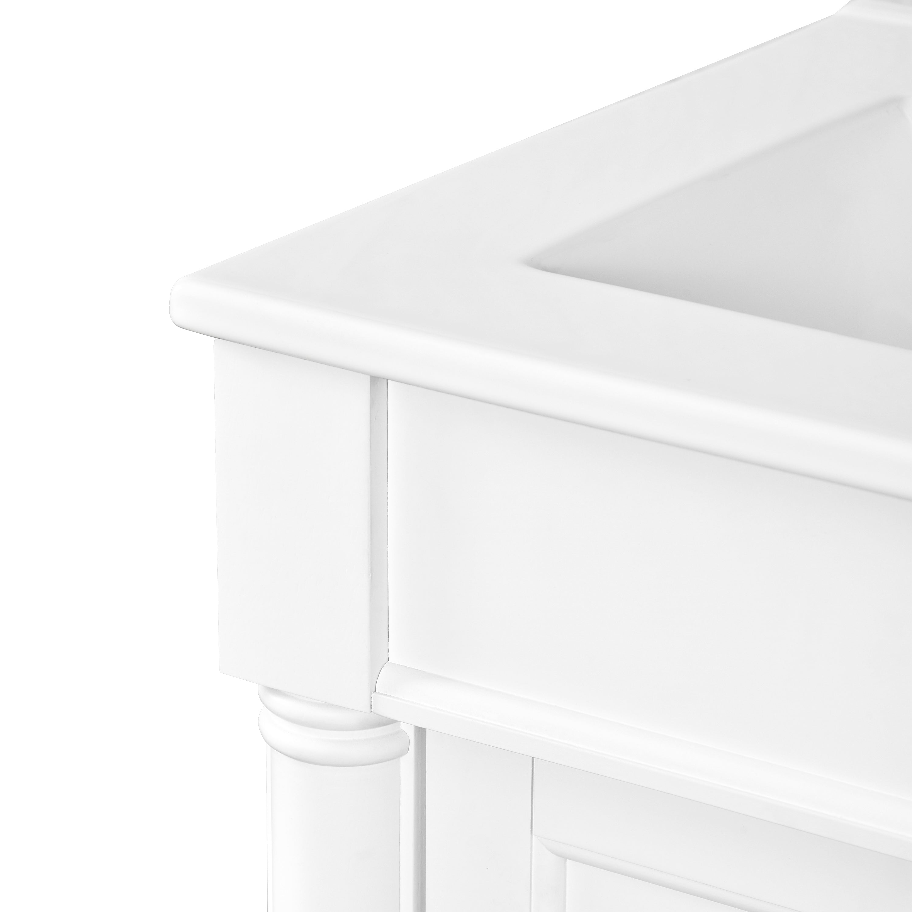 Alt View 9. Boyel Living - 24 Inch Bathroom Vanity White with Ceramic Sink Solid Wood Frame Double Door Storage - White.