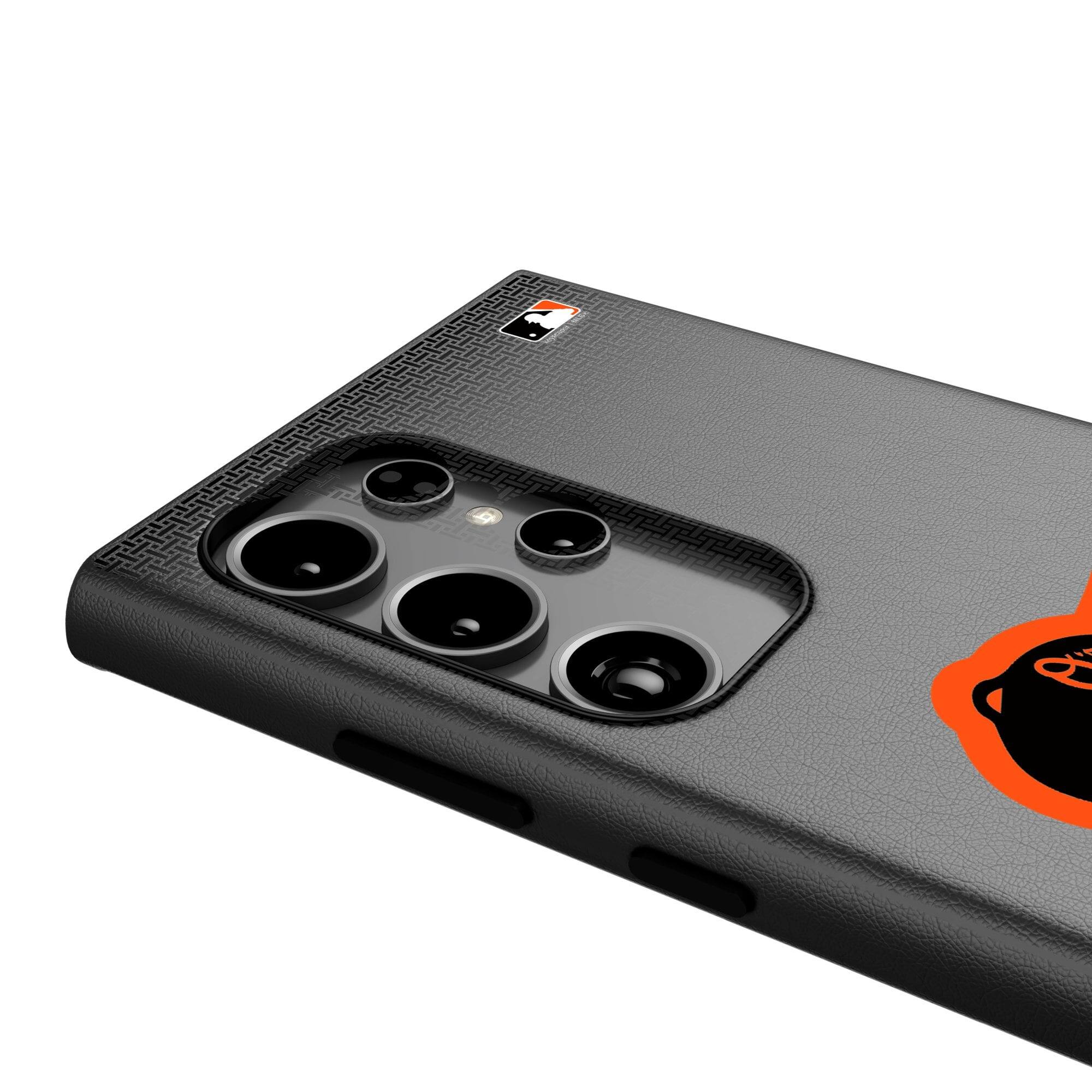 Alt View 3. Keyscaper - Baltimore Orioles Linen Galaxy Magnetic Bump Case - S24 - Black.