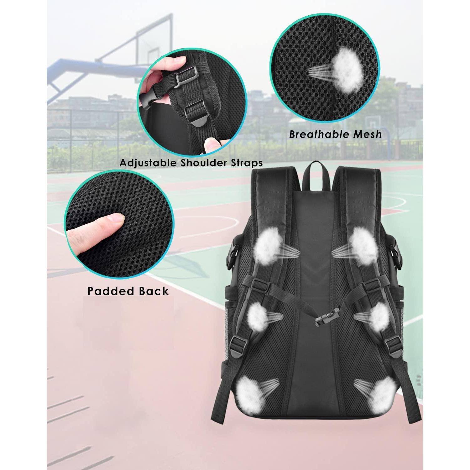 Alt View 2. Live At Space - Basketball Backpack  Large Bag with Shoes and Ball Compartment Soccer Backpacks for Basketball/Volleyball - Black.