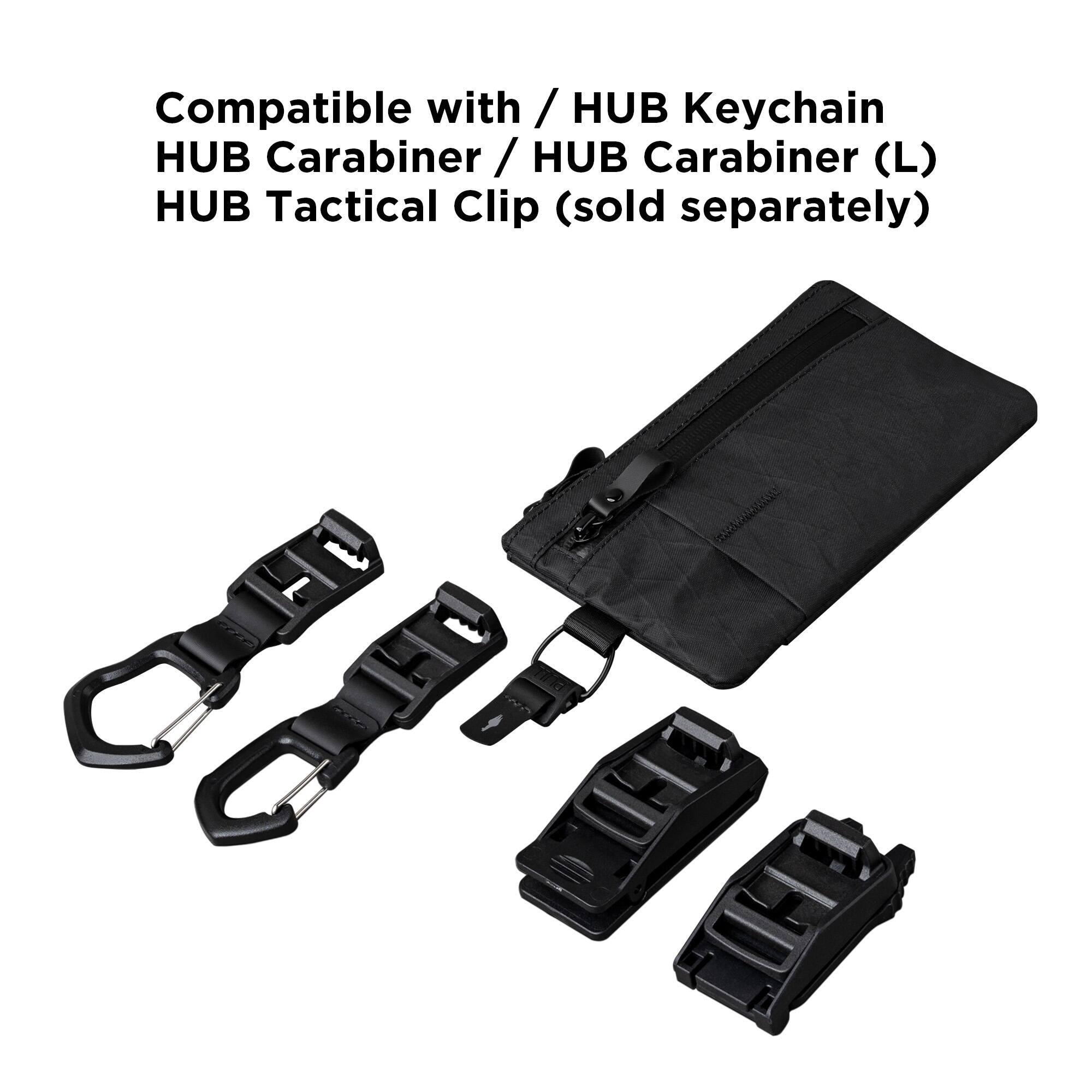 Compatible with / HUB Keychain / HUB Carabiner / HUB Carabiner (L) / HUB Tactical Clip (sold separately)