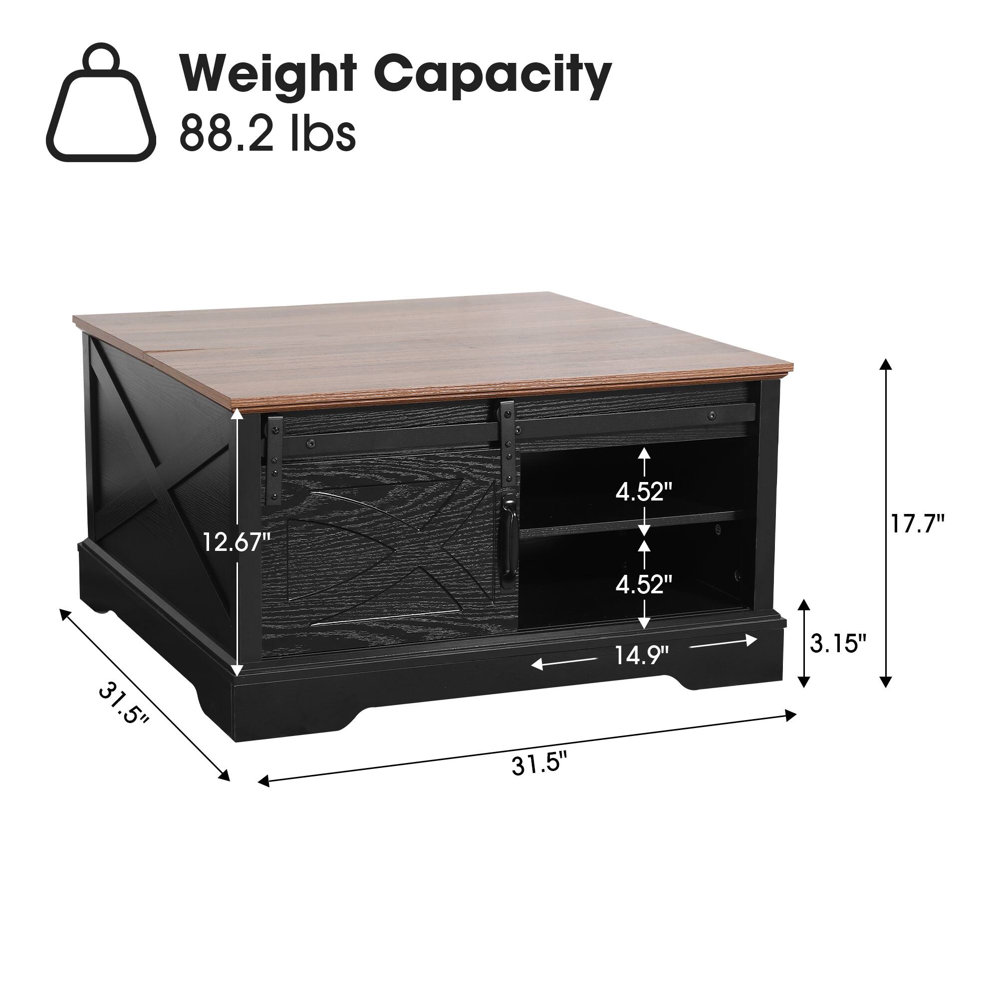 Weight Capacity: 88.2 lbs  
Dimensions: 12.67" x 4.52" x 17.7" x 4.52" x 31.5" x 31.5" x 14.9" x 3.15"