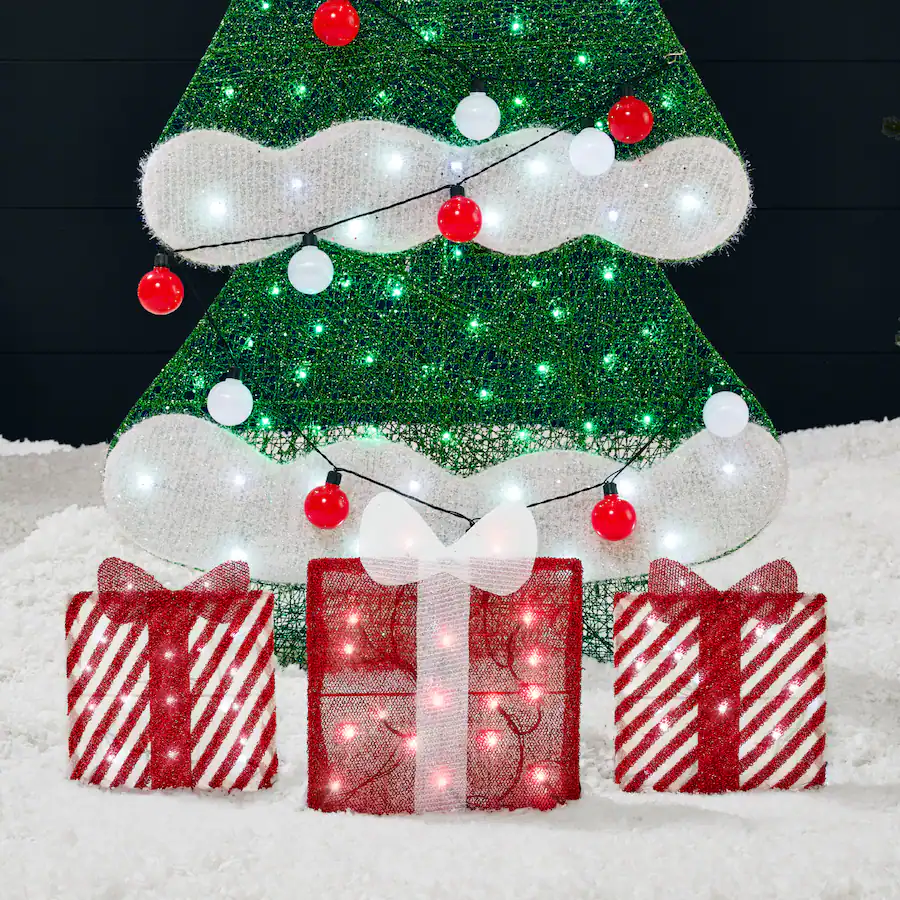 Best Choice Products 6ft Lighted 2D Christmas Tree Outdoor Decor w/ 170 ...