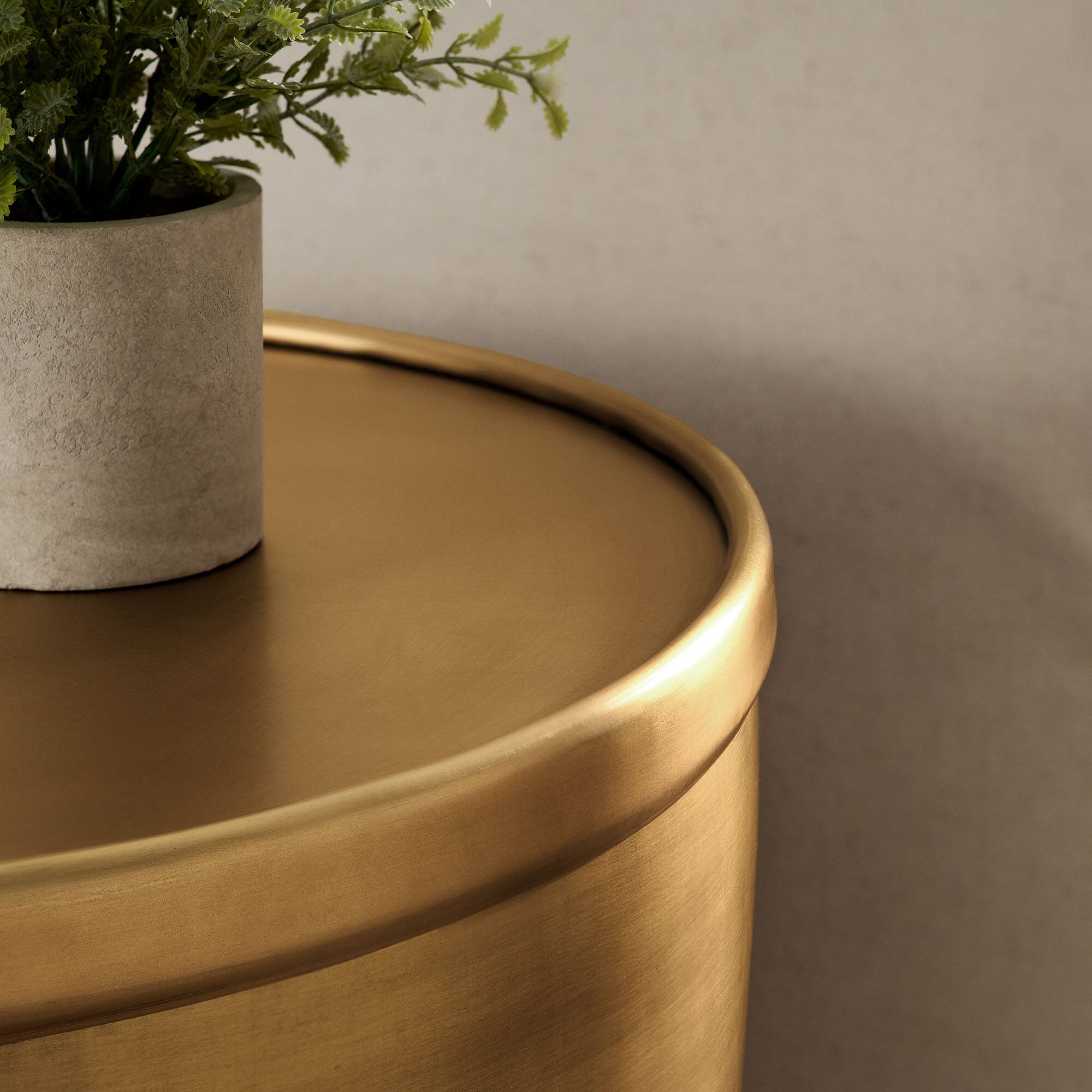 Alt View 2. Modway - Viora Metal Storage Side Table by Modway - Burnished Brass.