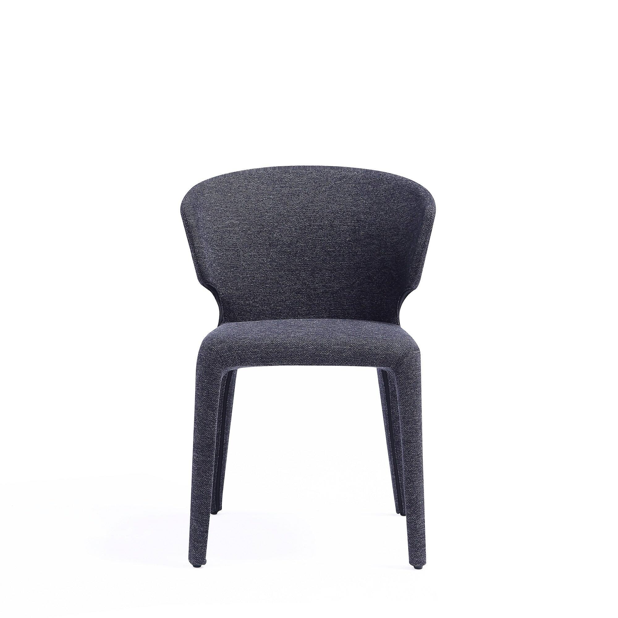 Back. Manhattan Comfort - Conrad Mid-Century Modern Upholstered Dining Chair - Set of 4 - Black.