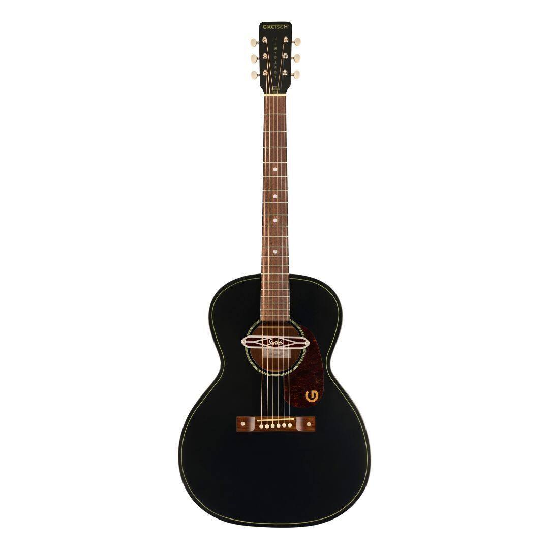 Front. Gretsch - Gretsch Deltoluxe Concert Acoustic Guitar - Black Top.