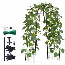 VEVOR - Cucumber Trellis, U-Shape Garden Trellises for Raised Bed, Metal Arch Plant Support for Vine, Climbing Plants Outdoor - Black
