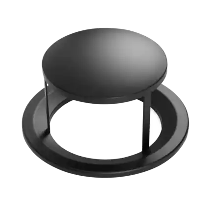 Front. Alpine Industries - 32 Gallon Outdoor Trash Can Rain Bonnet Lid - Black.