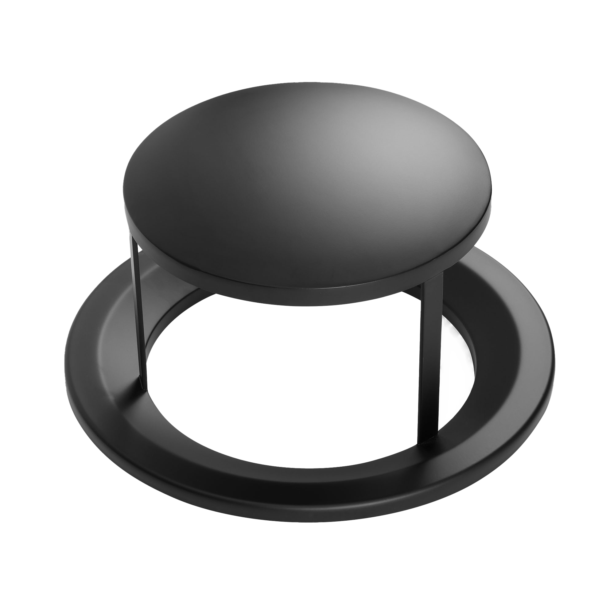 Front. Alpine Industries - 32 Gallon Outdoor Trash Can Rain Bonnet Lid - Black.