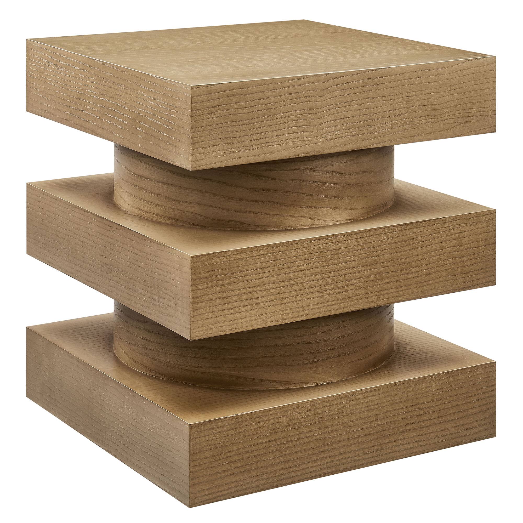 Angle. Modway - Perpetuate Totem End Table by Modway - Caramel Ash.