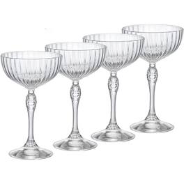 Bormioli Rocco - Cocktail Coupe Set of 4, 7.5 Oz Lead-Free Star Glass - Clear