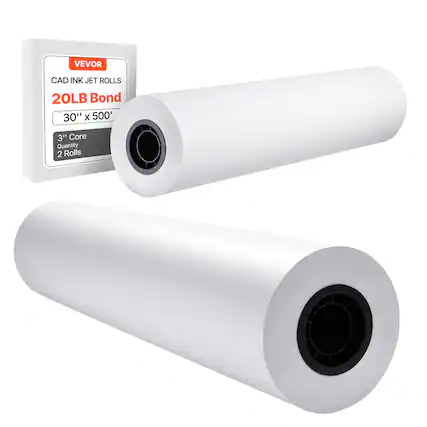VEVOR CAD INK JET ROLLS
20LB Bond
30" x 500'
3" Core
Quantity: 2 Rolls