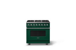 Viking - 36 in. Wide 6 Burner Pro5S 5.6 Cu. Ft. Freestanding Sealed Dual Fuel Convection Range - Ivy - Ivy