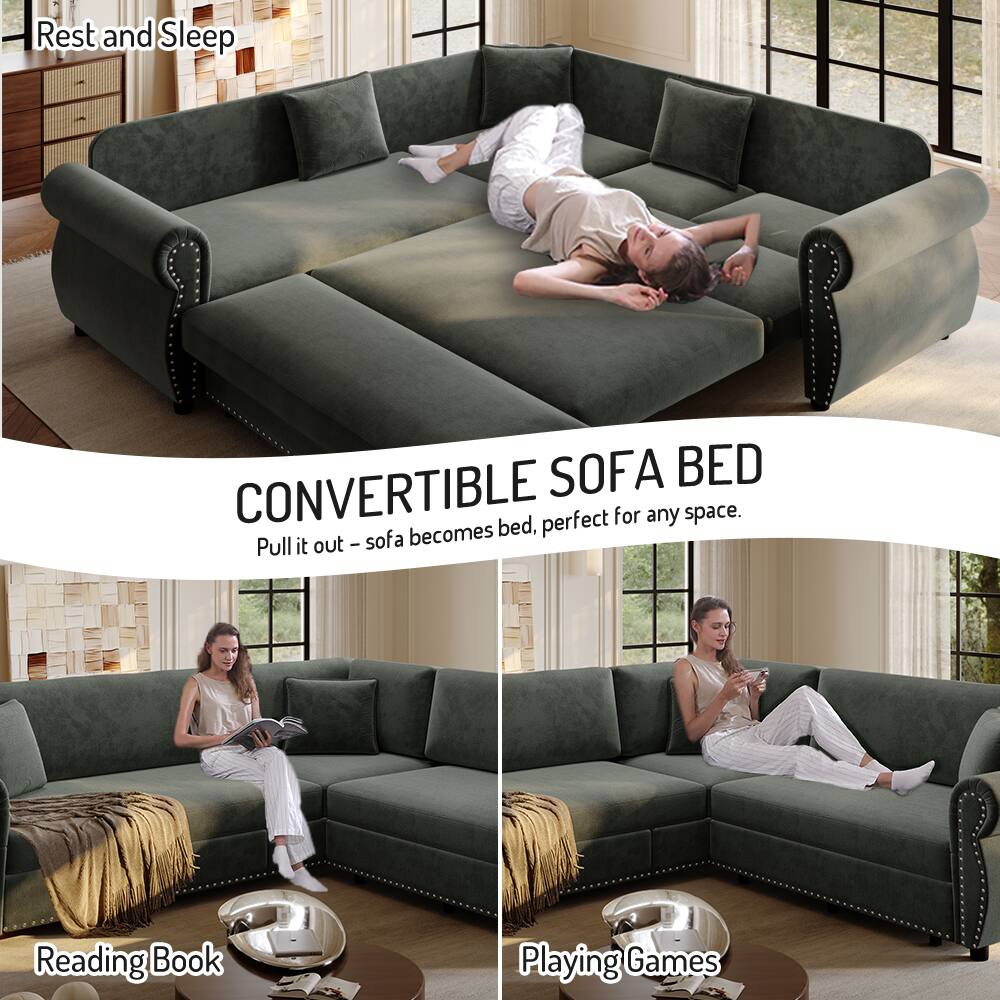 Rest and Sleep

CONVERTIBLE SOFA BED
Pull it out - sofa becomes bed, perfect for any space.

Reading Book

Playing Games