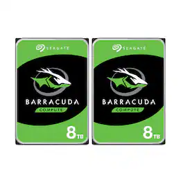 Seagate - 2 PACK BarraCuda 8TB SATA III 6 Gb/s 3.5" Internal Hard Drive